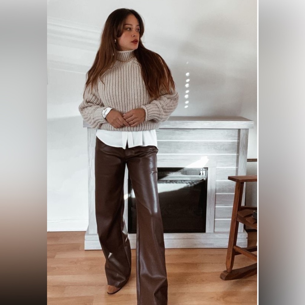 FAUX LEATHER 90s STRAIGHT PANTS